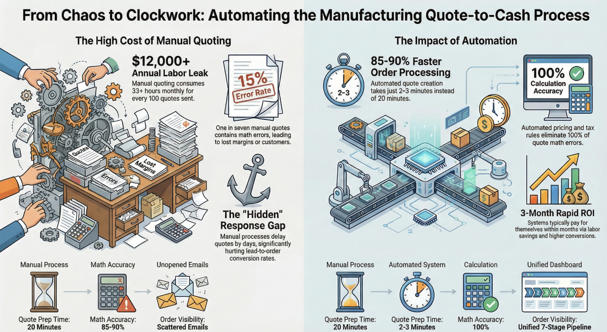 Manufacturing Automation: From Quote-to-Cash in 70% Less Time
